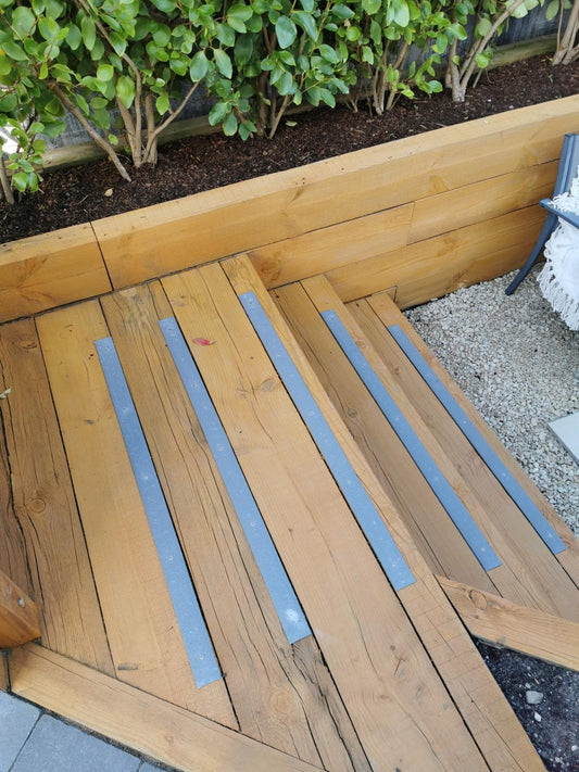 50mm Wide 1000mm Grey Decking Strips Stop Deck Slipping Pack of 5