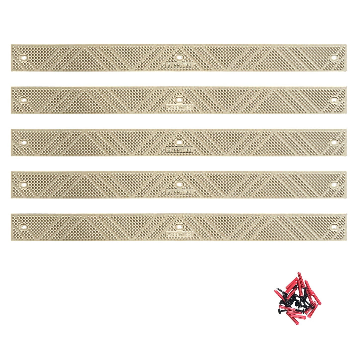 Pack of 5 Hard Wearing Polypropylene Anti-Slip Strips with Fixings