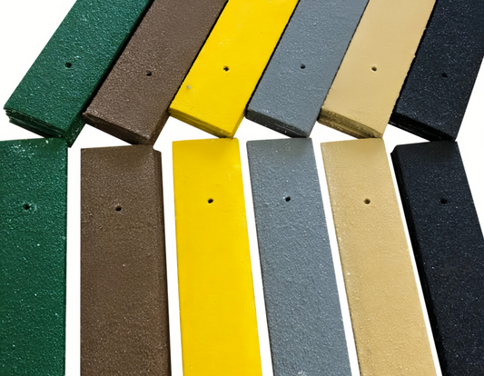 anti-slip decking strips showing color options including green, brown, yellow, grey, beige, and black