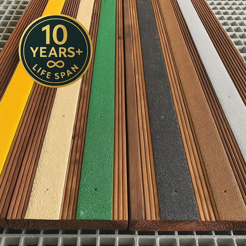 1200mm anti-slip GRP decking strip – outdoor slip prevention, slipsaway