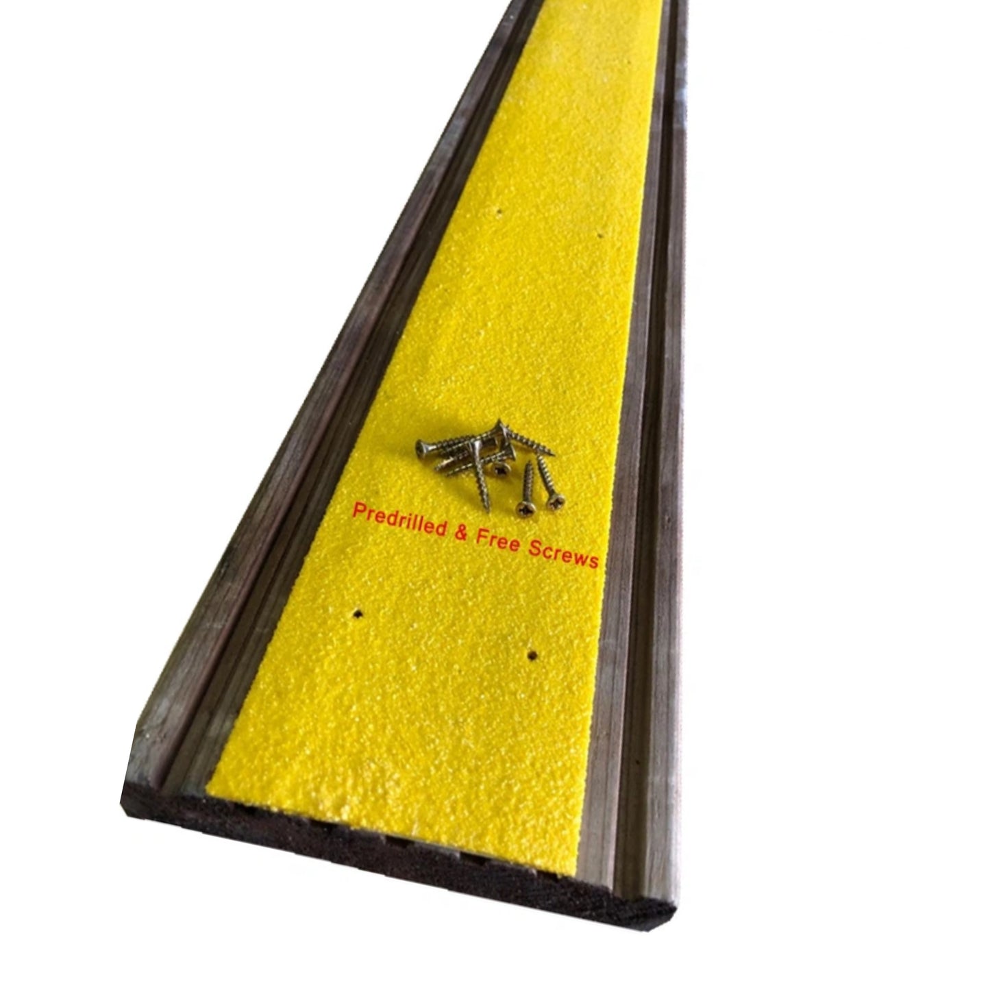 1 Stück 1000 mm – 90 mm breite Anti-Rutsch-Terrassendielenstreifen, vorgebohrt, mit kostenlosen Schrauben.