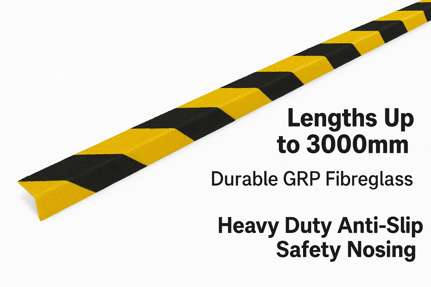 GRP Heavy Duty Anti-Slip Stair Nosing – 500mm to 3000mm