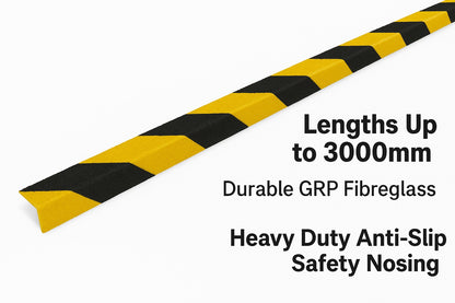 GRP Heavy Duty Anti-Slip Stair Nosing – 500mm to 3000mm