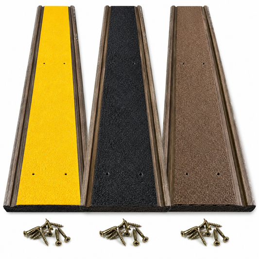 GRP Anti-Slip Decking Strips Extra Wide 90mm – Black, Yellow, Brown