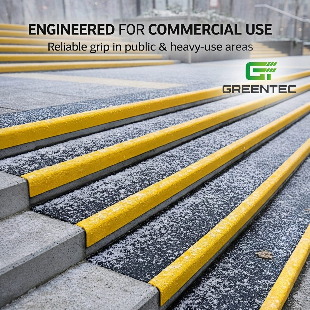 GreenTec anti-slip stair tread cover close-up R13 rated surface