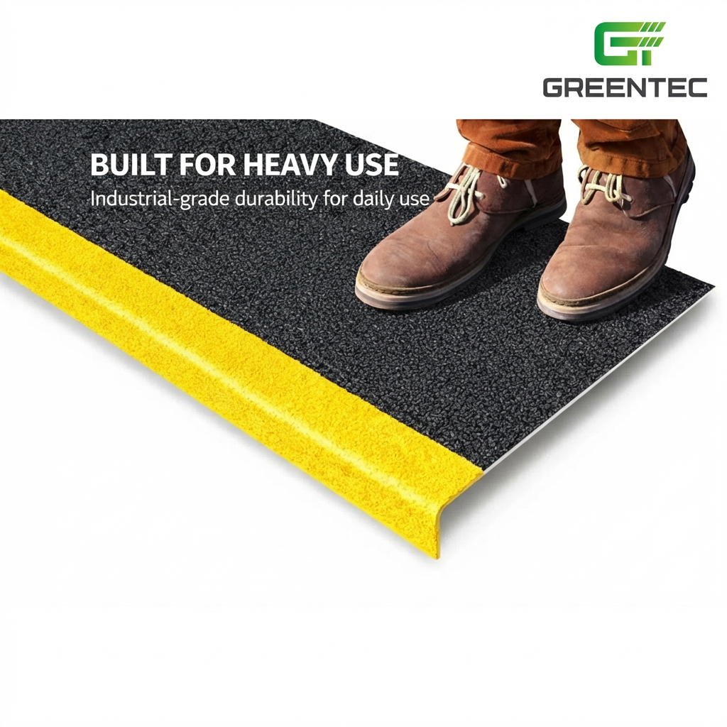 Industrial GRP heavy-duty anti-slip stair tread cover