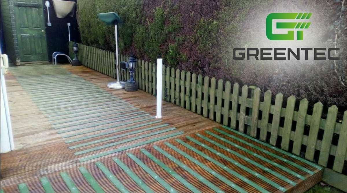 Bandes antidérapantes pour terrasses de 600 mm – Sécurité antidérapante en PRV robuste pour jardin, marches et patio