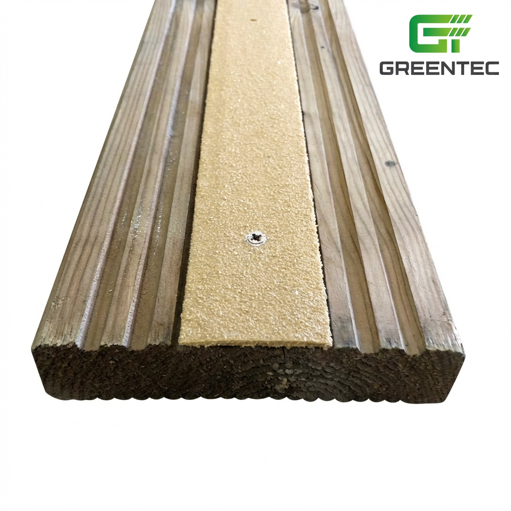 1200mm GRP anti-slip decking strip - heavy duty non-slip safety Beige