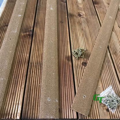 1pc 1200mm Anti Slip Decking Strips – Heavy Duty GRP Non Slip Safety Strips for Garden, Steps & Patio