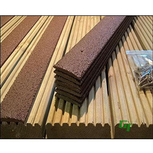 1pc 1200mm Anti Slip Decking Strips – Heavy Duty GRP Non Slip Safety Strips for Garden, Steps & Patio
