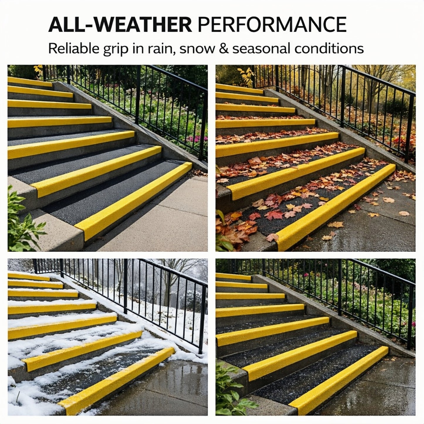 GRP anti-slip stair tread cover all-weather performance