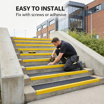 GreenTec GRP anti-slip stair tread cover 345mm depth industrial use