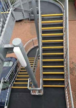 Load image into Gallery viewer, 1000mm Heavy Duty GRP Anti Slip Stair Tread Cover 345mm Depth Black / Yellow

