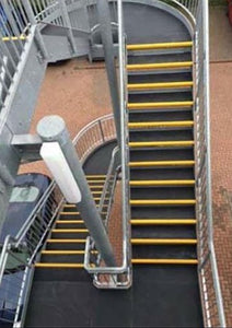 Heavy Duty GRP Anti Slip Stair Tread Cover 345mm Depth Black / Yellow