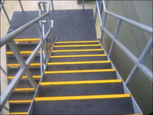 Load image into Gallery viewer, Heavy Duty GRP Anti Slip Stair Tread Cover 345mm Depth Black / Yellow
